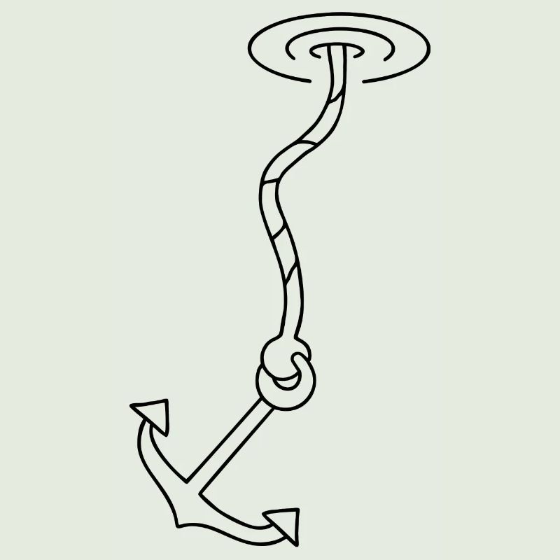 Schifffahrt Boot - Anker an einem Seil