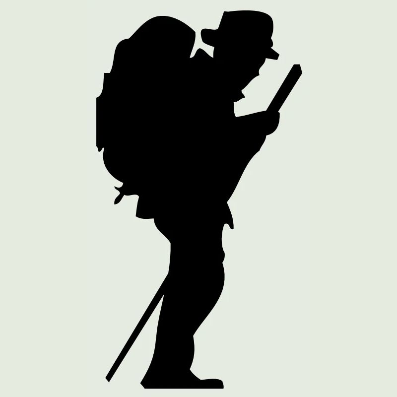 Man walker with stick
