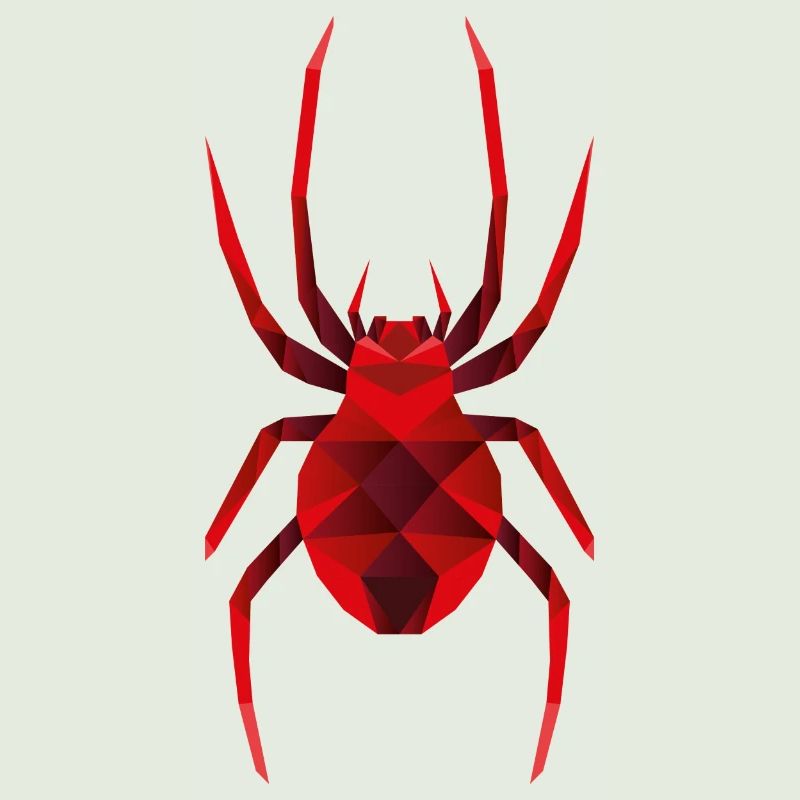 Red low polygon spider