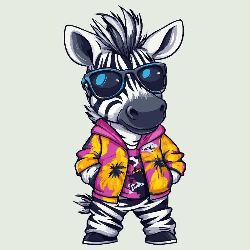 Zebra Comic Funny Summer