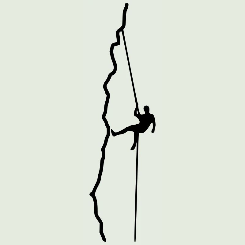 Climber rappelling