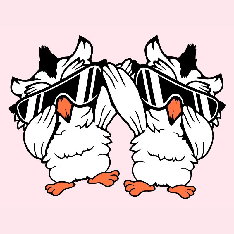 2 Eulen Dabbing Dab Dance Pose Geste Sonnenbrille