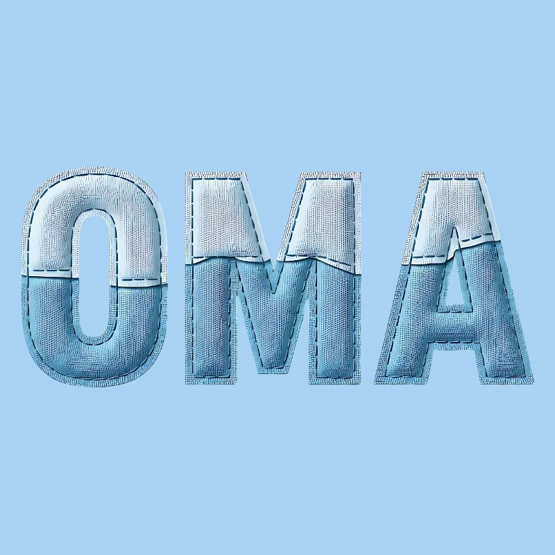 Oma Denim Schriftzug Patchwork Trend