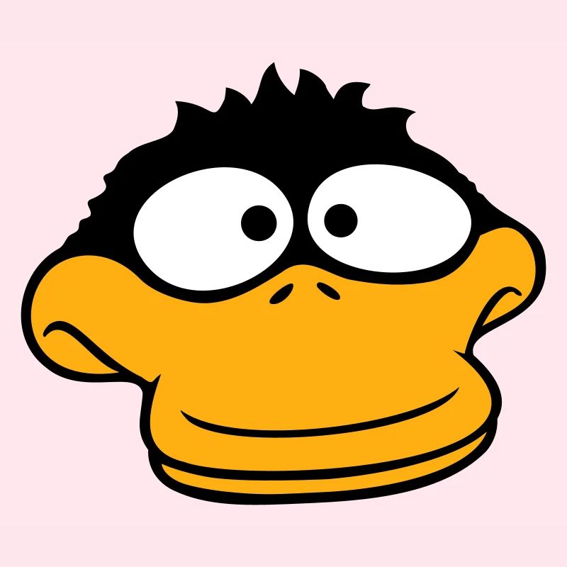 Duck looks funny goofy anxious confused comic