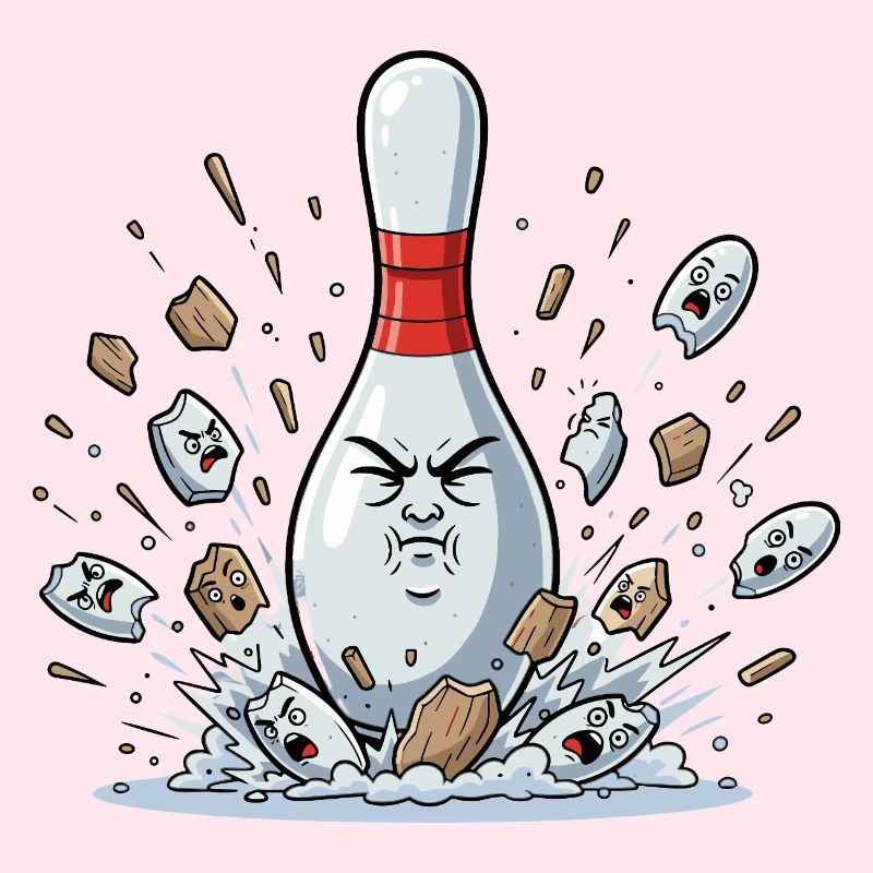 Exploding Bowling Pin Cartoon