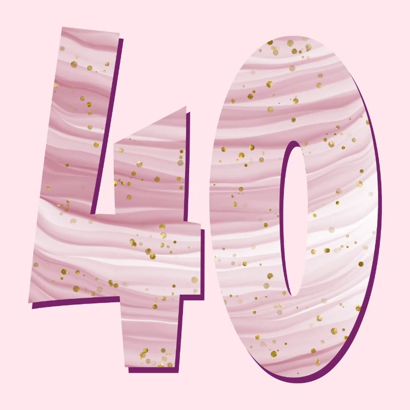 ZAHL 40 VIERZIG - VIERZIGJÄHRIGE GEBURTSTAG