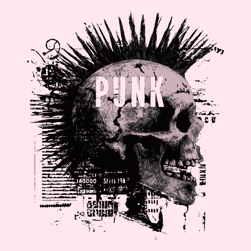 Punk Rock Mohawk Skull