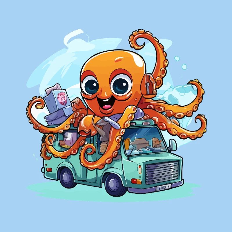 Squid captain in van