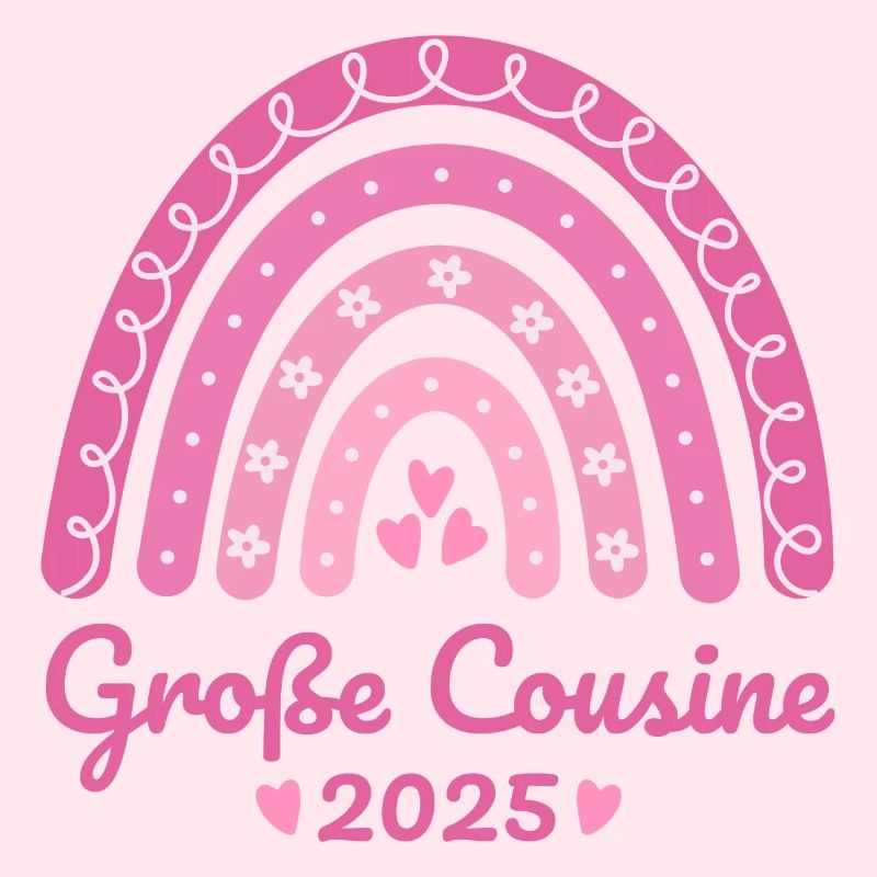 Boho Regenbogen rosa Große Cousine 2025