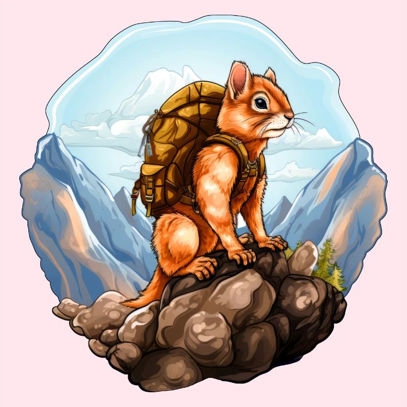 Eichhörnchen Bergsteiger / Wandern Eichhörnchen