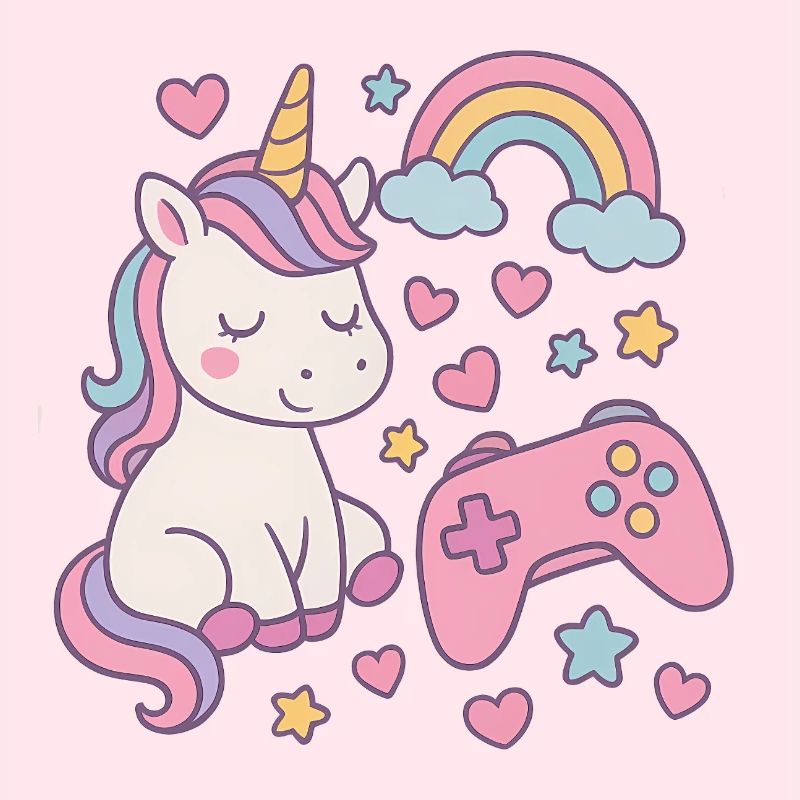 Super süßes Einhorn mit Gaming-Feeling