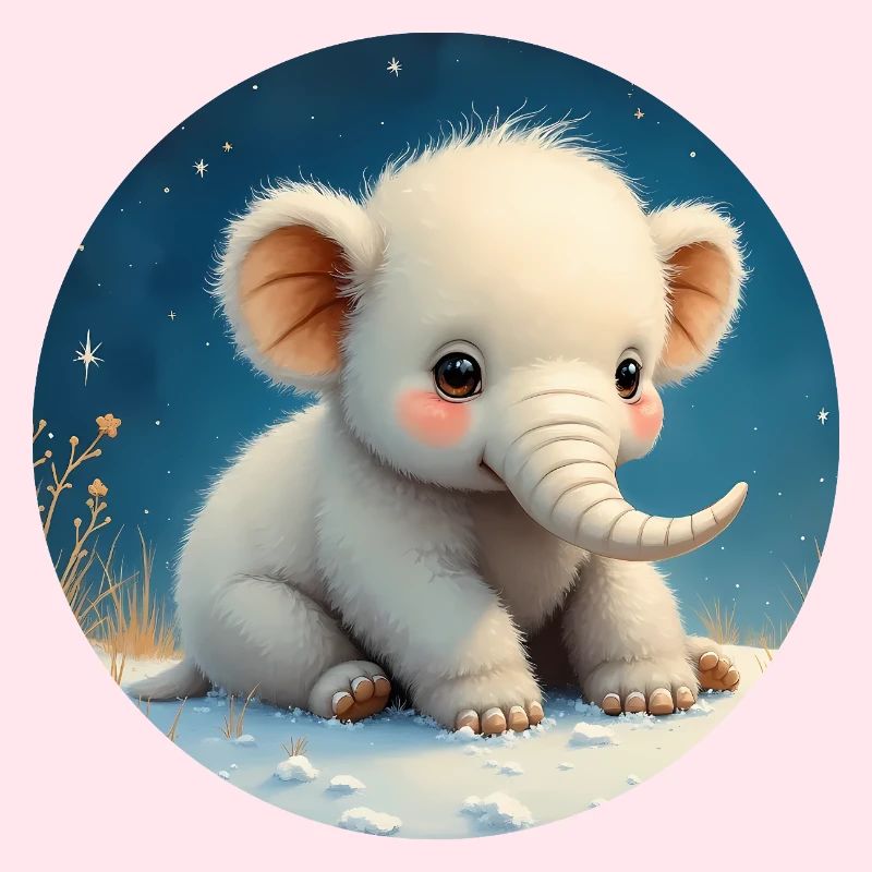Bébé Éléphant sur le Sable