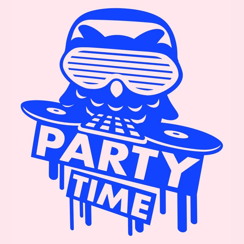 DJ Eule Party Time Graffiti Club Musik Text Spruch