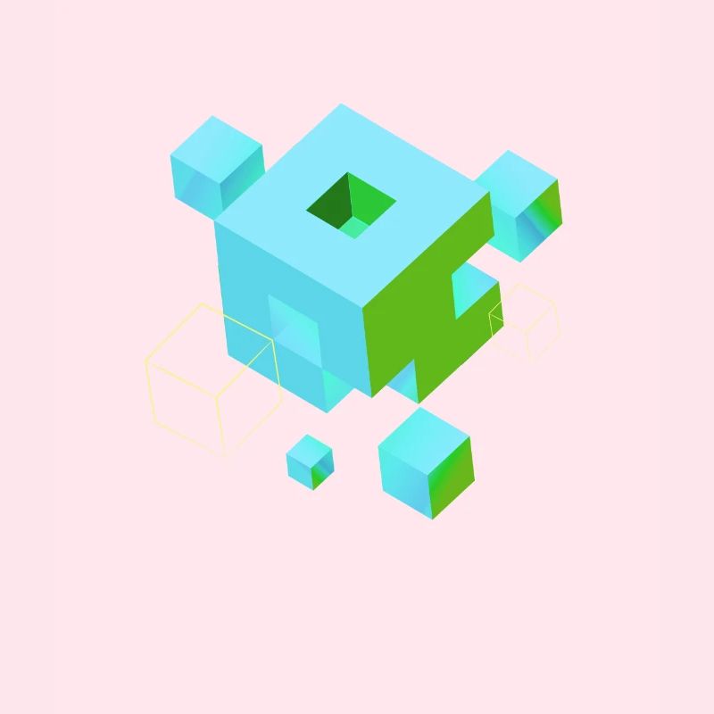 cube pixel 3d nerd game mind craft Rubix Zauber