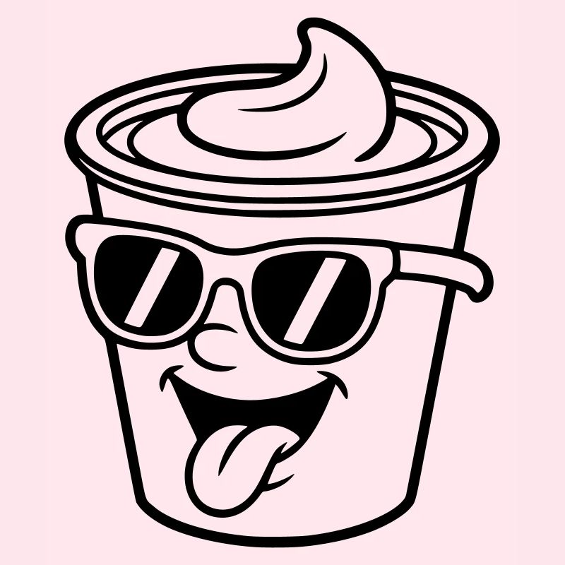 Becher Crème Joghurt Sahne Eis (Farbe änderbar)