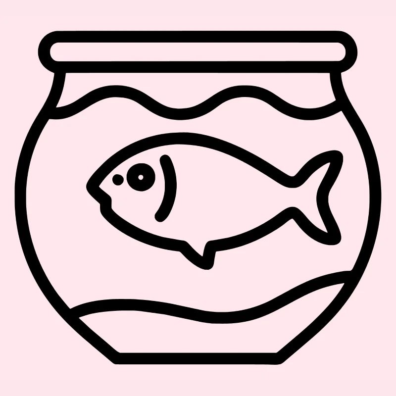 Fish Outline Icon - Simple Angling Design