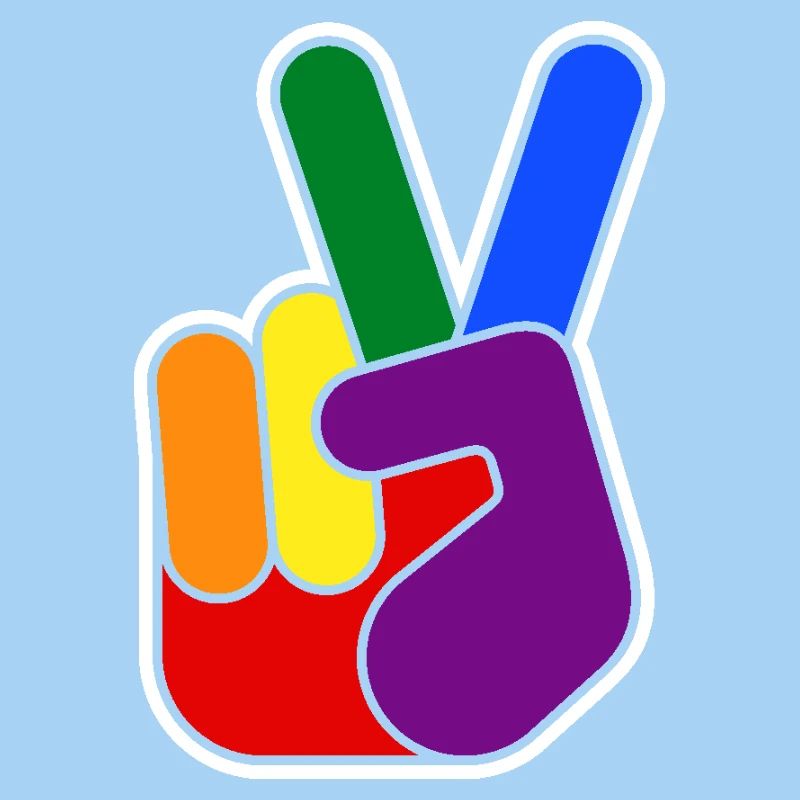 Rainbow Vsign Hand Design