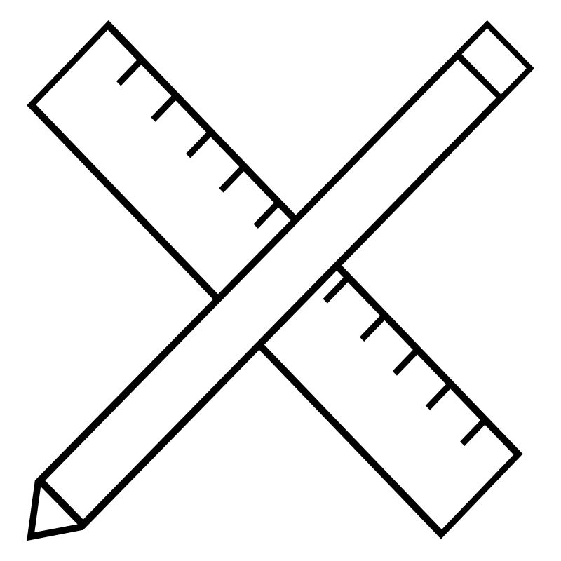 Lineal und Bleistift
