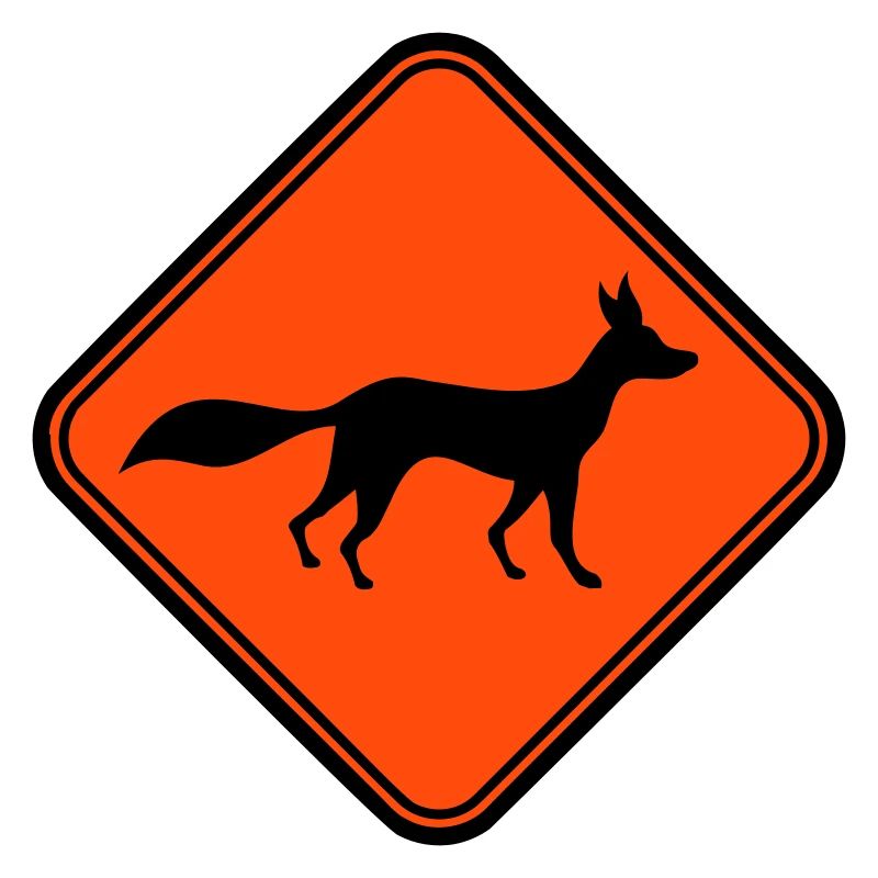 Red Fox Shield Caution Danger Warning