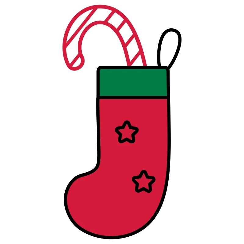 chaussette de Noël avec canne à sucre