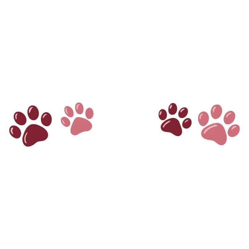 Two-tone red paw prints
