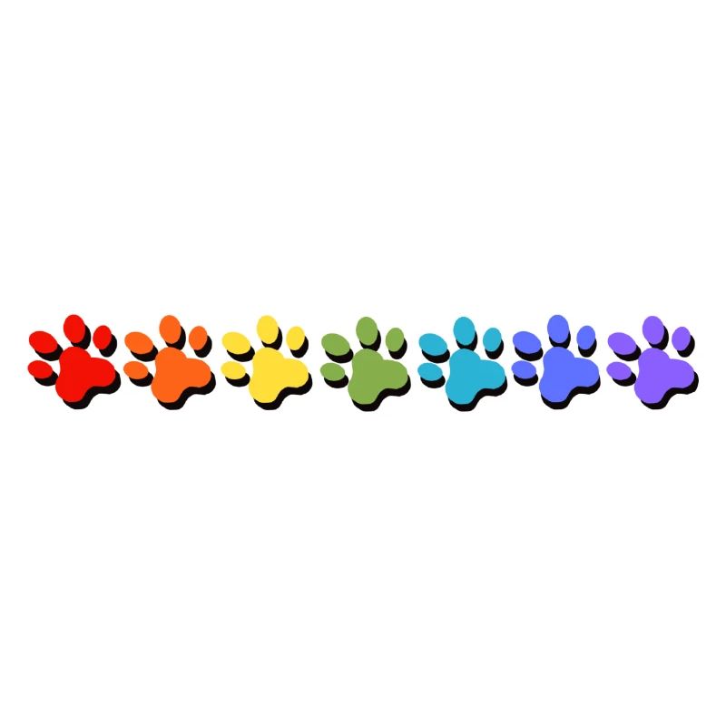 Pfoten Farbexplosion in Regenbogen Stile