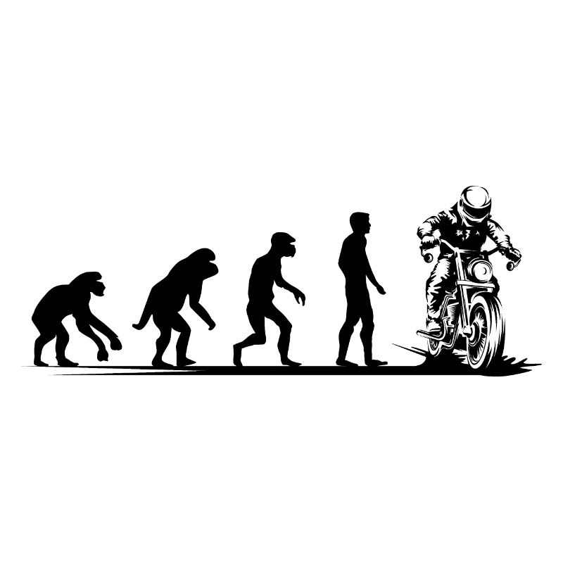 Motorcycle Evolution Funny Biker Cafe Racer Icon