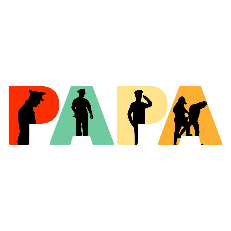 Papa Polizeibeamter Polizei-Silhouette