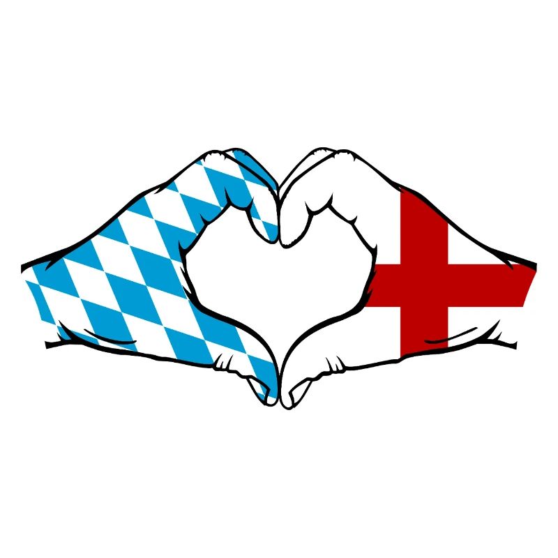 Bavière, Angleterre, Drapeau, Forme de coeur