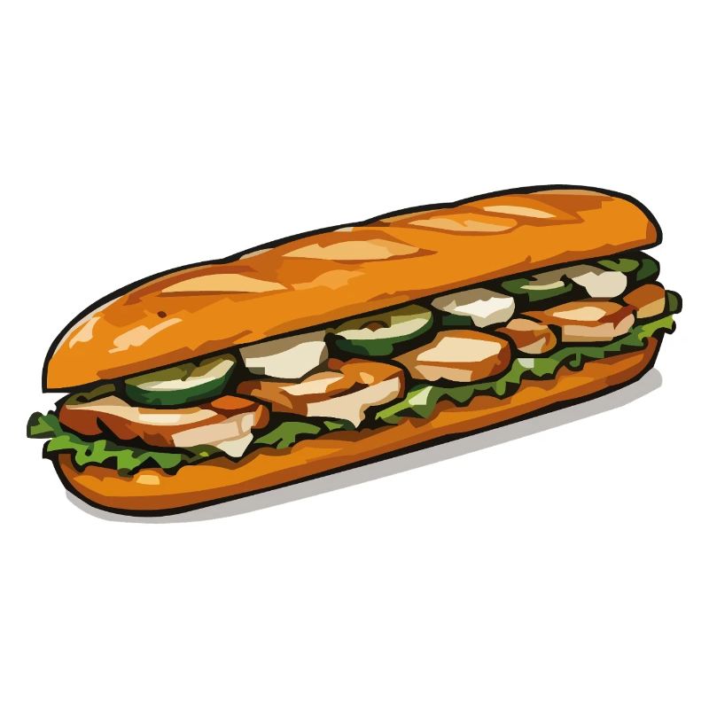 Bunter Baguette-Sandwich