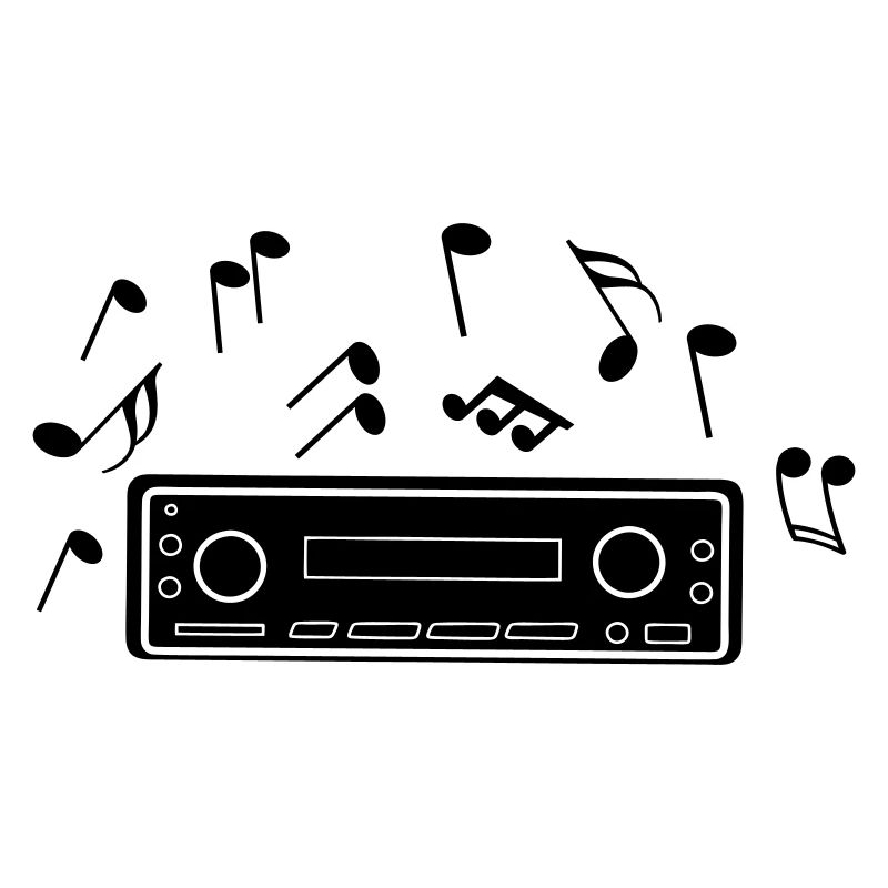 Autoradio avec notes de musique
