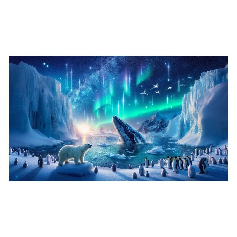 Polarpolarlichter und Wale