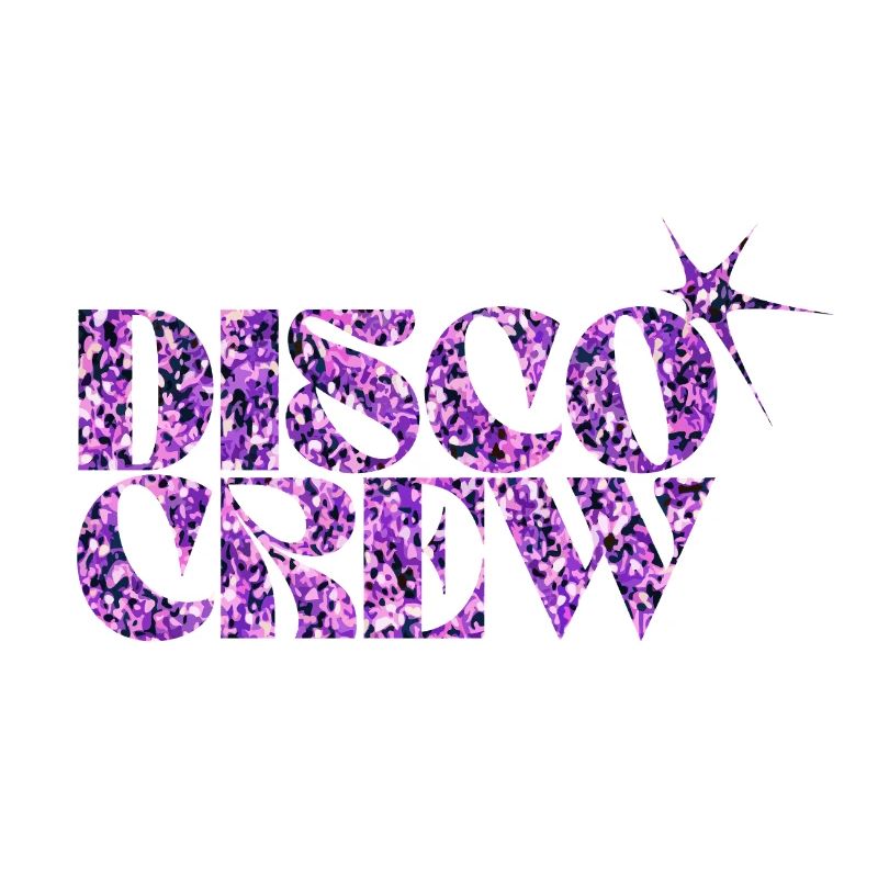 Disco Crew Lilla Glitter-logo