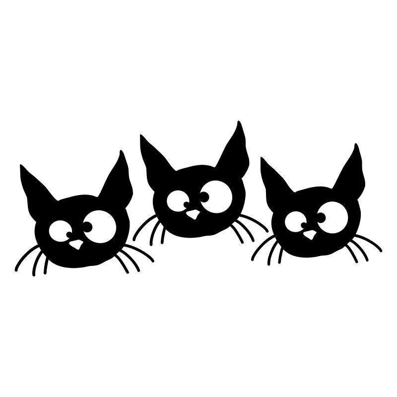 Three Cats Squint Funny 3 Crazy Grimaces