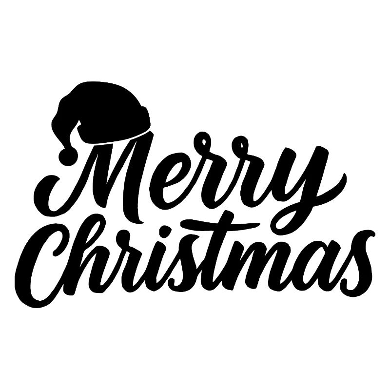 Lettrage à la main Joyeux Noël avec chapeau