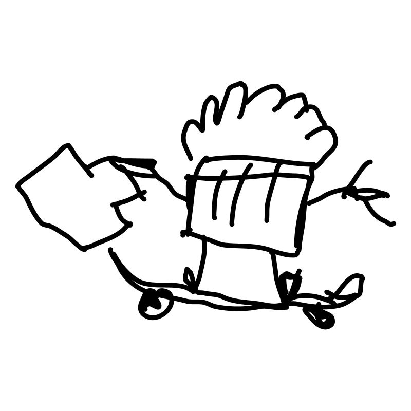 Muffin à roulettes avec valise