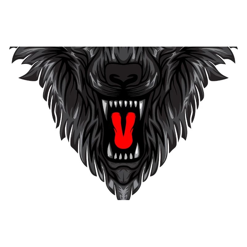 Detaillierter Wolfsgesicht-Print