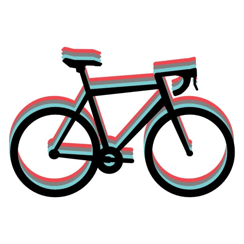 Vélo de course tricolore - rouge, noir, bleu (turquoise)
