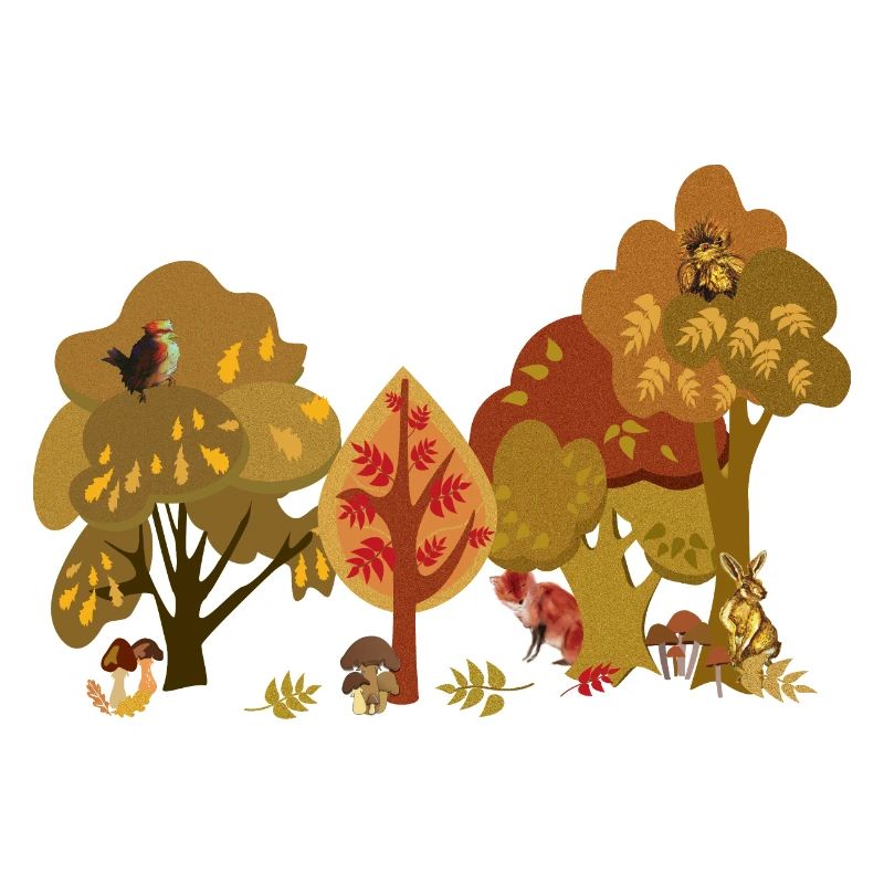 Silhouette de la faune de la forêt d’automne