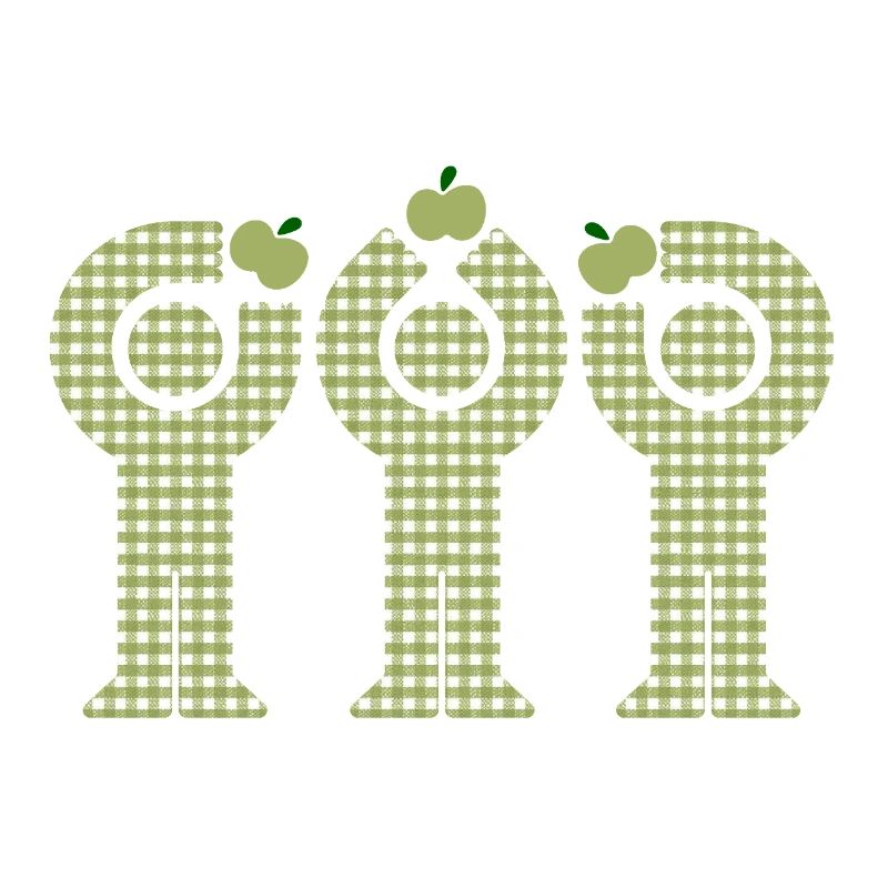 Green Gingham Minis Apfelfiguren