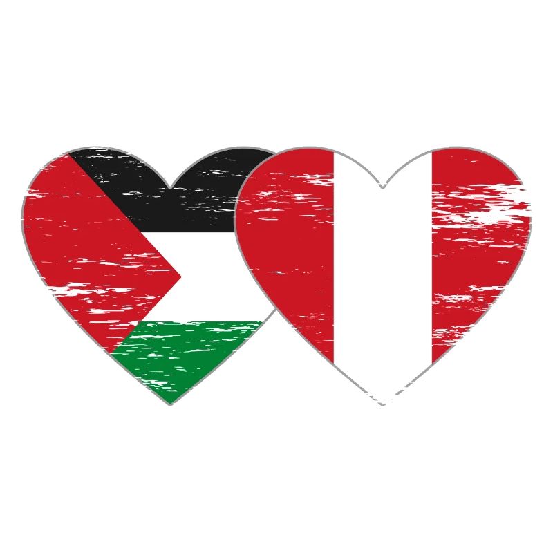 Drapeau de la Palestine Pérou coeur utilisé