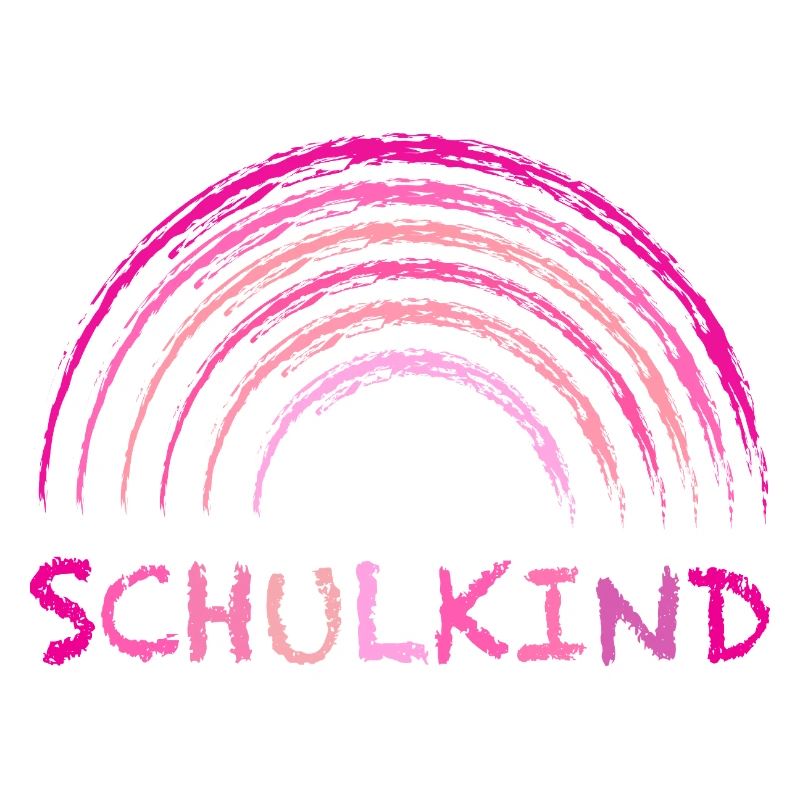 Schulkind Kreide Regenbogen pink zur Einschulung