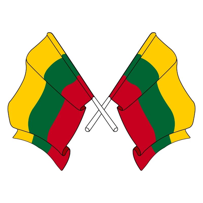 Deux drapeaux de la Lituanie croisés
