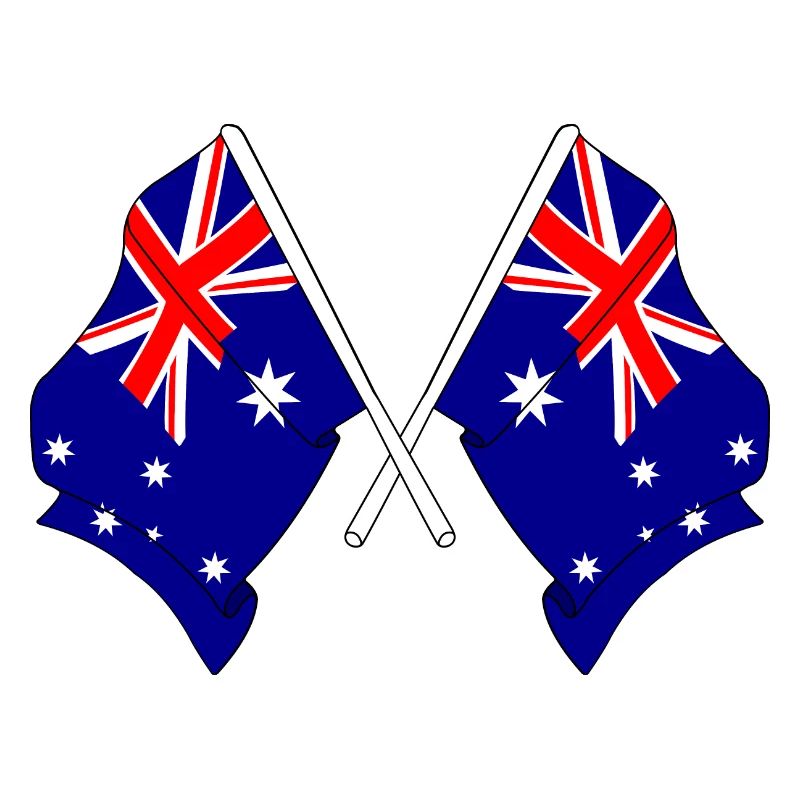 Deux drapeaux croisés de l’Australie