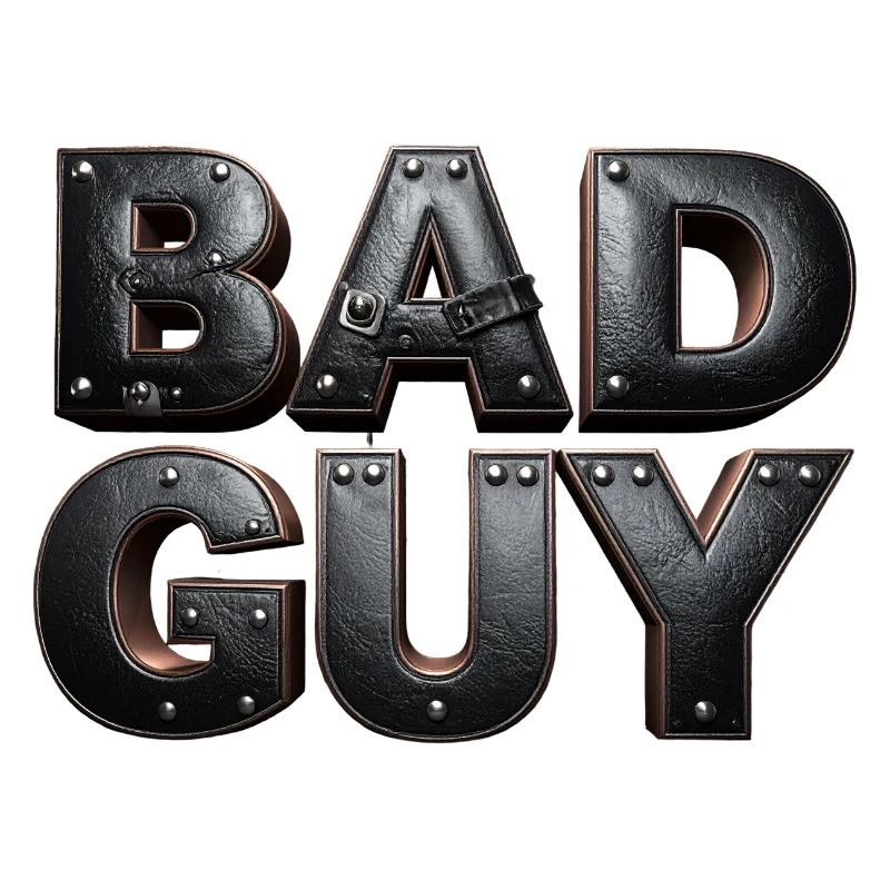 Bad Guy – 3D Buchstaben im Leder Look Style