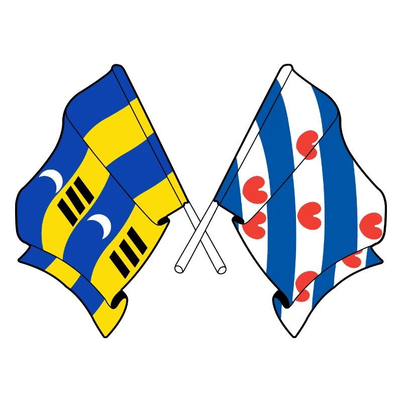 Drapeaux croisés d’Ameland et de Frise