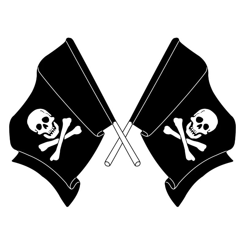 Deux drapeaux croisés de pirates