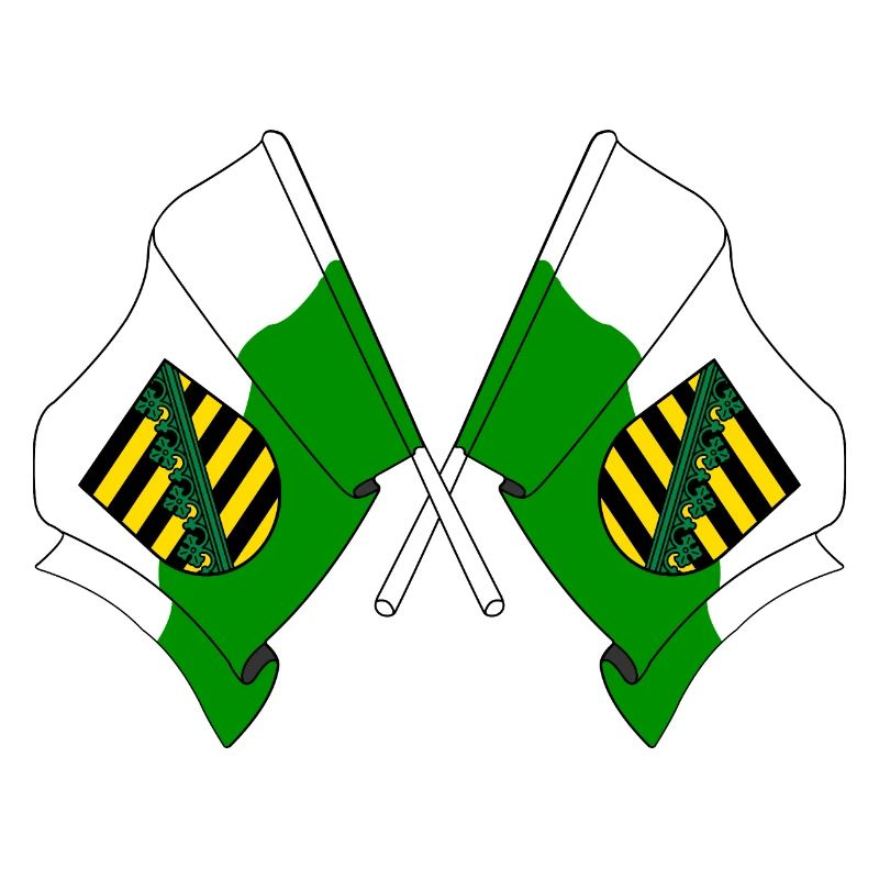 Zwei Flaggen Sachsen