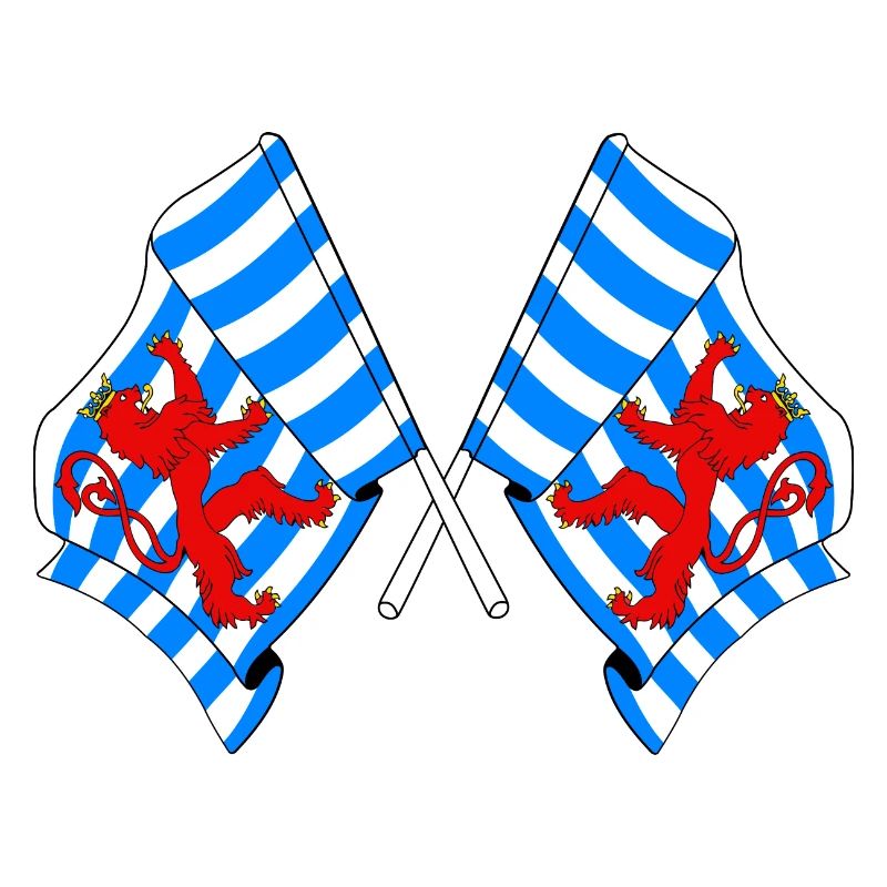 Two flags Luxembourg Belgium