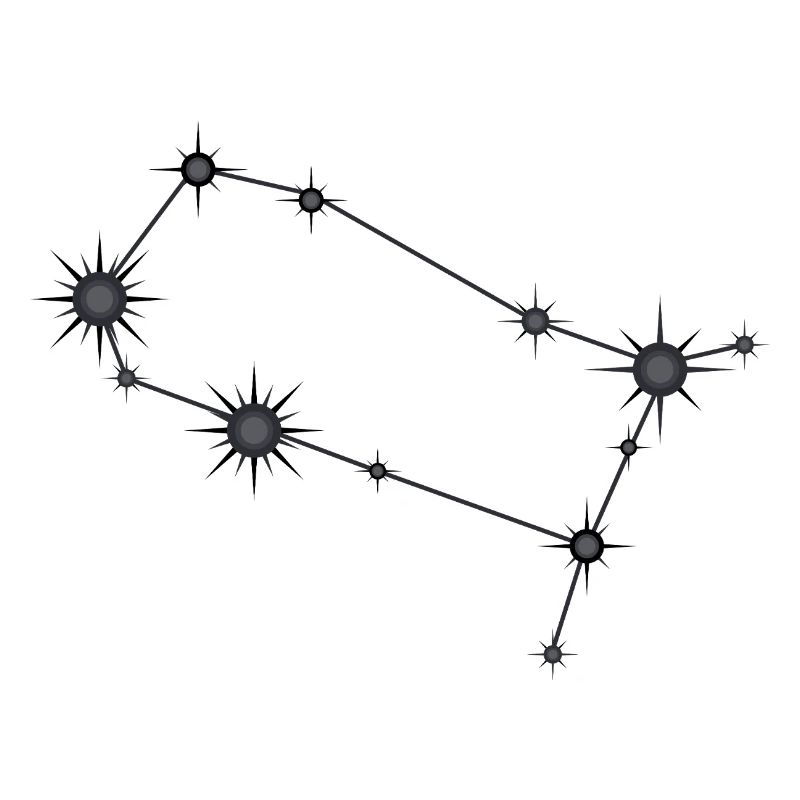 Zwillinge Sternbild Sternzeichen Schwarz & Grau